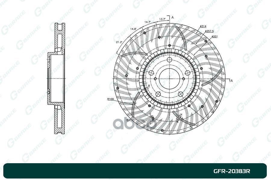 Диск Тормозной Перфорированный Вентилируемый G-Brake Gfr-20383R Правый G-BRAKE арт. GFR20383R