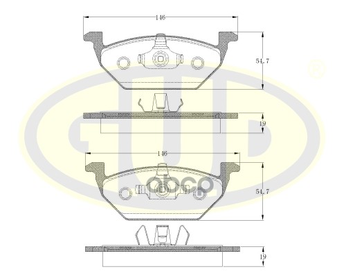 Колодки Тормозные Дисковые | Перед | G.U.D арт. GBP063300