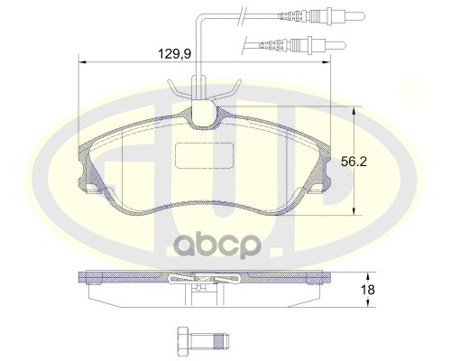 Колодки Тормозные Дисковые | Перед | G.U.D арт. GBP063404