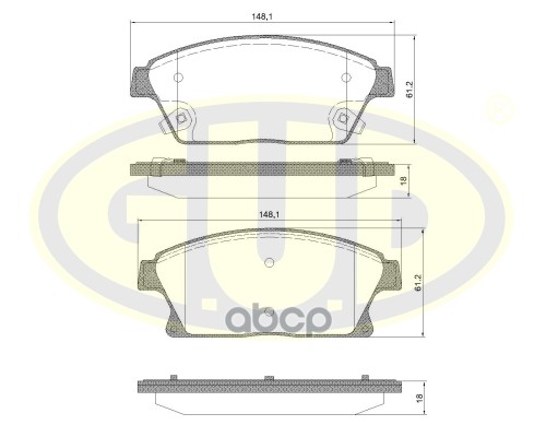 Колодки Тормозные Дисковые | Перед | G.U.D арт. GBP143102