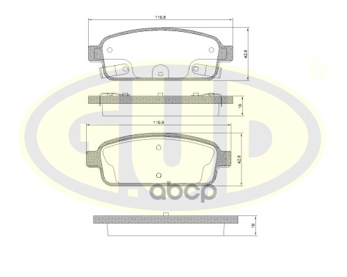 Колодки Тормозные Дисковые | Перед | G.U.D арт. GBP143202