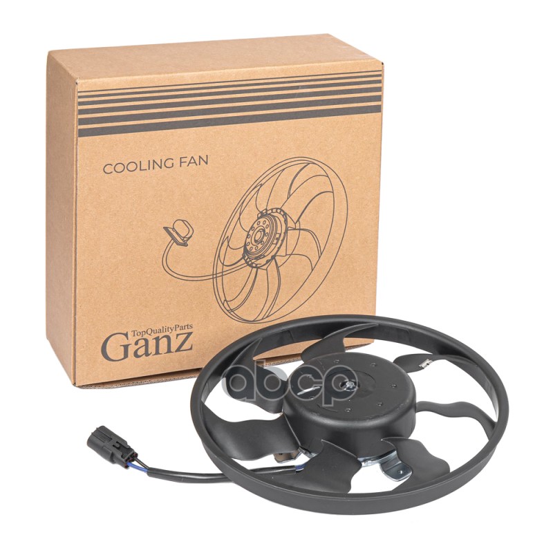 Вентилятор радиатора (без кожуха) (тип halla) (с кондиционером) ВАЗ 2170 LADA Priora A/C+ 1.6i/1.8i 2007- GANZ GIC06475 GANZ ...