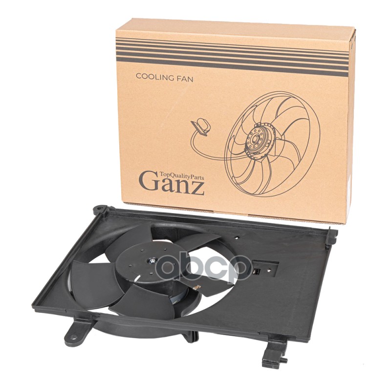 Вентилятор радиатора в сборе DAEWOO Lanos (KLAT) 1.4/1.5/1.6 16V 1997-2005 GANZ GIC06496 GANZ арт. GIC06496