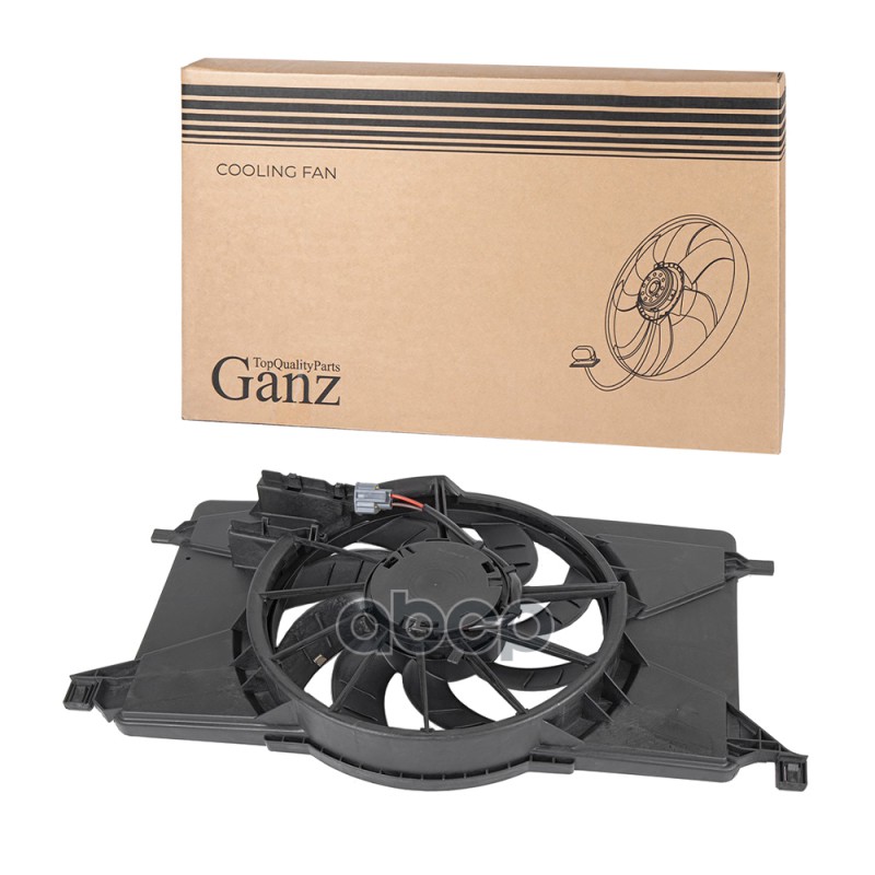 Вентилятор радиатора в сборе (без модуля управления) FORD C-Max 10-,Focus 10-, Grand C-Max 10- GANZ GIC06499 GANZ арт. GIC06499