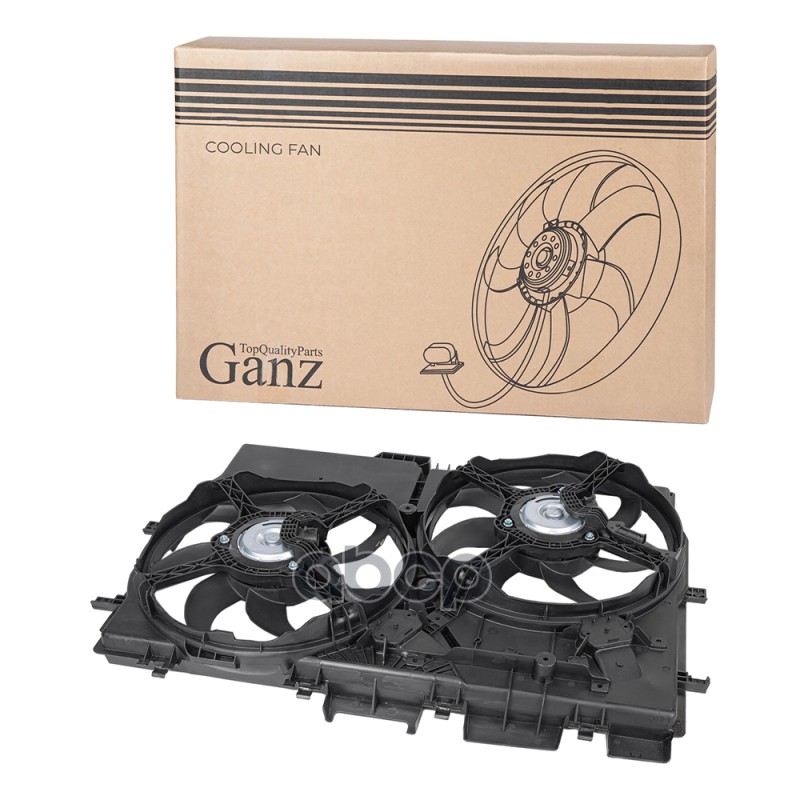 Вентилятор охлаждения в сборе (двойной) CITRON Relay 11-18/PEUGEOT Jumper 15-18/FIAT Ducat GANZ GIC06510 GANZ арт. GIC06510