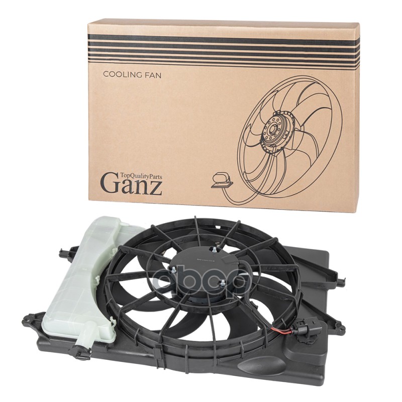 Вентилятор радиатора в сборе (с резистором) KIA Seltos,Soul,Forte/HYUNDAI Veloster/Kona 2019-2 GANZ GIC06512 GANZ арт. GIC06512