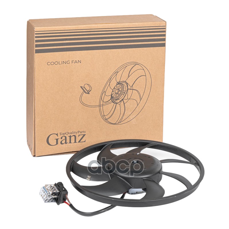 Вентилятор радиатора (без кожуха) с резистором OPEL Astra G Van/Caravan/CC 98- GANZ GIC06518 GANZ арт. GIC06518