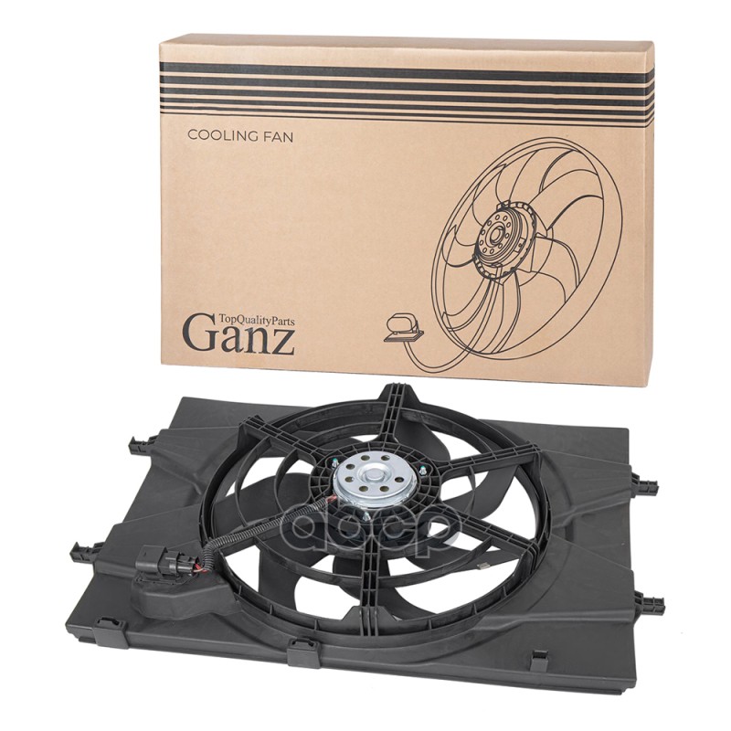 Вентилятор охлаждения в сборе (с резистором) Haval Jolion (21-) 1.5T (143 л/с) 2WD GANZ GIC06519 GANZ арт. GIC06519