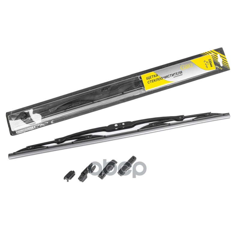 Щетка стеклоочистителя 530 мм каркасная 1 шт GANZ ECO GIS01007 (4 адаптера) GANZ арт. GIS01007