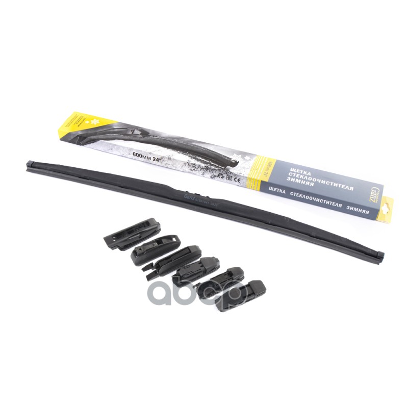 Щетка стеклоочистителя зимняя 600 мм каркасная 1 шт GANZ Winter GIS01041 (6 адаптеров) GANZ арт. GIS01041