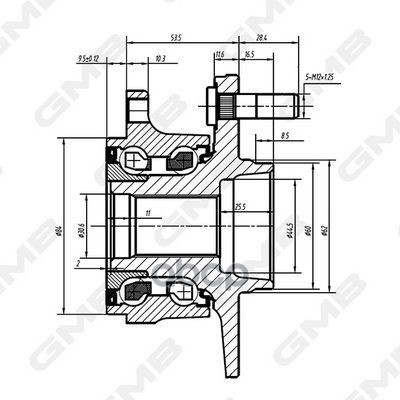 Ступичный узел Suzuki Grand Vitara 05-08 / Escudo 05-17 GMB арт. GH33180M