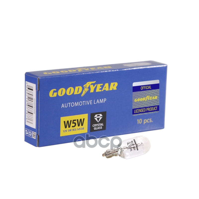 Лампа накаливания сигнальная W5W W2,1x9,5d 12V 5W картон 10шт цена за 10шт GOODYEAR арт. GY015205