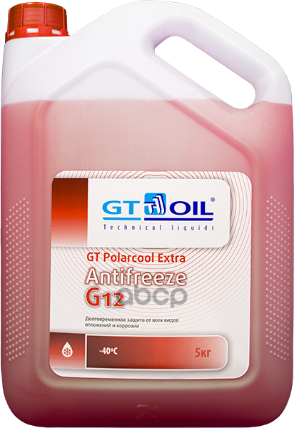 Антифриз готовый карбоксилатный красный Polarcool Extra G12 5кг GT OIL арт. 1950032214069