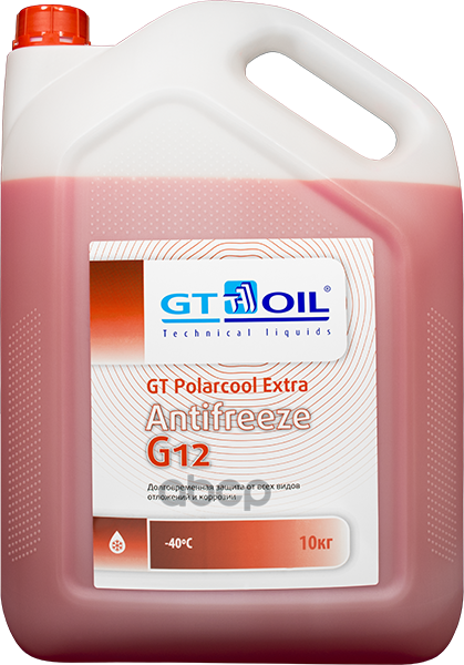 Антифриз GT Polarcool Extra G12 красный  10 кг GT OIL арт. 4606746008278