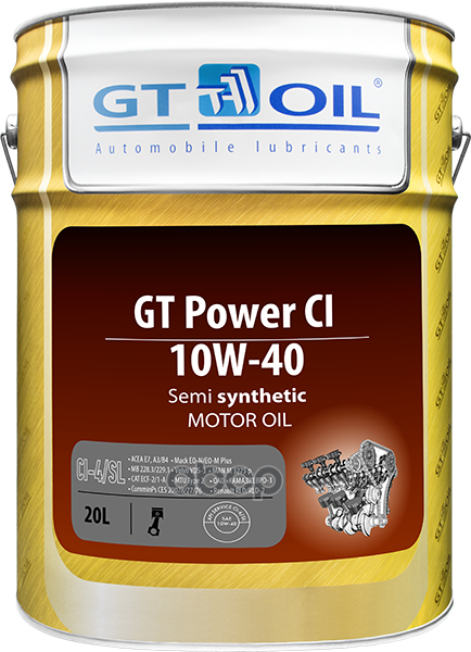 GT OIL Масло Моторное Синтетическое Gt Power Ci 10W40 Sl/Ci-4, E7 20Л