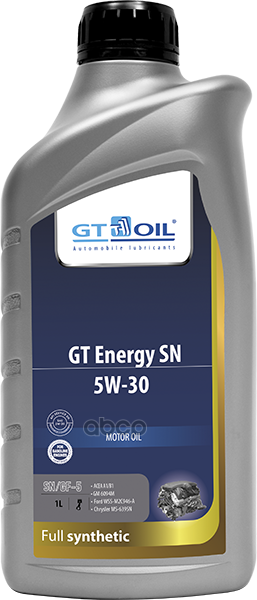 GT OIL Масло моторное синтетическое GT Energy 5W30 SN, A1/B1, GF-5 1л
