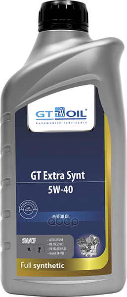 GT OIL Масло моторное синтетическое GT Extra Synt 5W40 SN/CF, A3/B4 1л