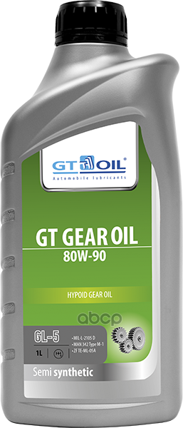 Масло трансмиссионное полусинтетическое Gear Oil 80W90 GL-5 1л GT OIL арт. 8809059407844
