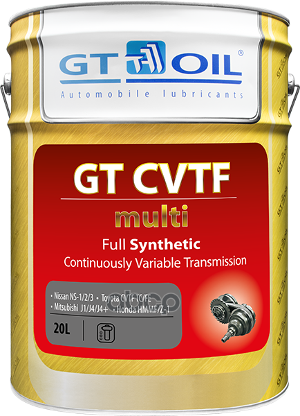 Масло трансмиссионное синтетическое CVTF Multi 20л GT OIL арт. 8809059408674