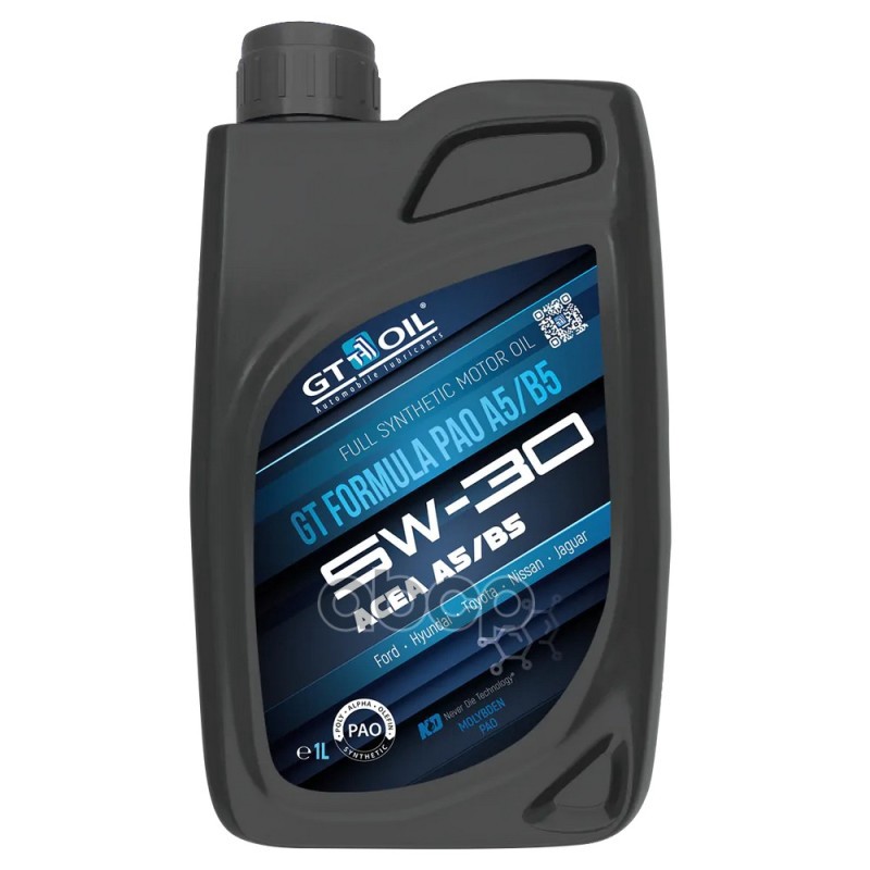 GT OIL Масло моторное синтетическое GT Formula PAO 5W30 SL/CF, A5/B5 1л
