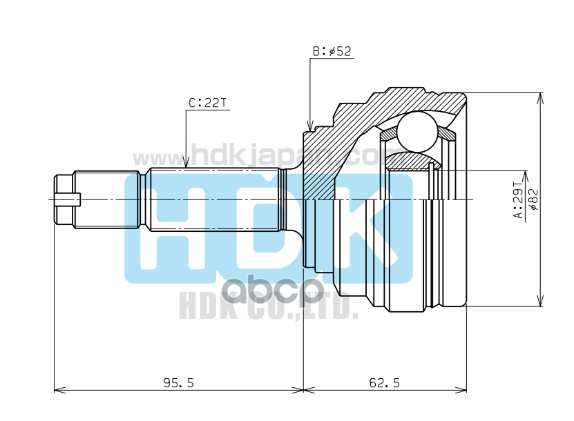 Шрус наружный HDK арт. DW006