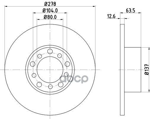 Диск тормозной MERCEDES-BENZ COUPE (C123)  MERCEDES-BENZ Notchback (W123)  MERCEDES-BENZ Station wag HELLA арт. 8dd355100-071