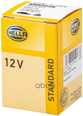 Лампа 12V W1,2W 1,2W W2x4,6D Hella 1 Шт. Картон 8Ga007997-011 HELLA арт. 8GA007997-011