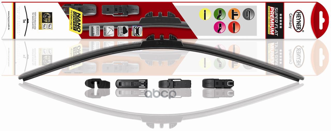 Щетка стеклоочистителя  65см 26  (бескаркасная) SUPER FLAT PREMIUM  HEYNER  286000 HEYNER арт. 286000