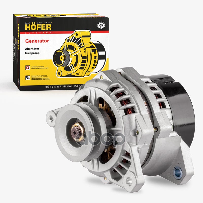 Генератор ГАЗ, УАЗ (УМЗ-4216) 33027, клин. 10мм, 90А, 9402.3701-17 HOFER арт. HF633634