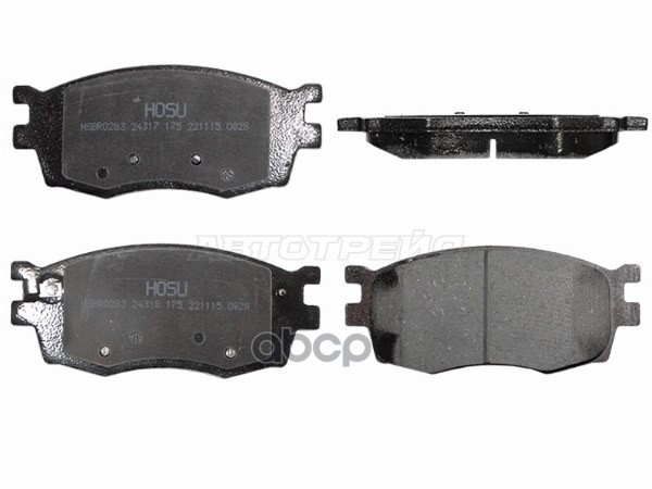 Колодки тормозные (Спереди) Kia Rio 05-11 / Hyundai Accent 06-11 HOSU арт. HSBR0283