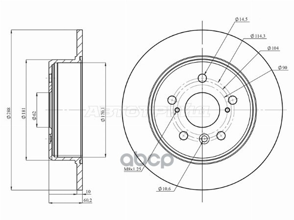 Диск тормозной (Сзади) Lexus RX 97-03 / Toyota Camry (XV30,XV40) 01-11 / Camry UAE/USA 01-06 HOSU арт. HSDB0134