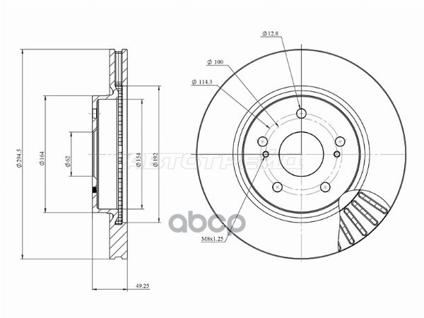 Диск тормозной (Спереди) Suzuki Escudo 05-12 / Grand Vitara 05-16 HOSU арт. HSDB0148