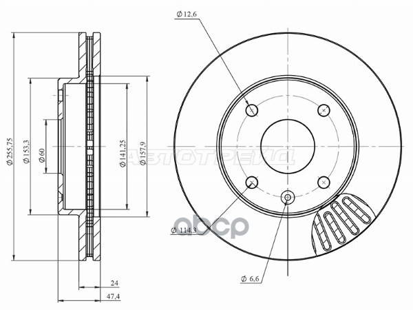 Диск тормозной (Спереди) Chevrolet Lacetti 04-13 / Daewoo Lacetti 04-11 HOSU арт. HSDB0181