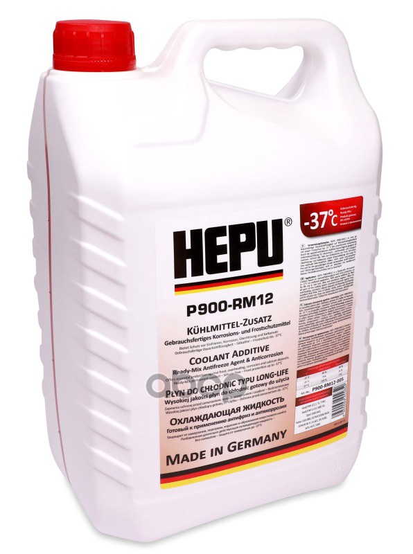 Антифриз 5 л, готовый красный, G12, Audi/VW TL 774-D, Audi/Seat/Skoda/VW G 012 A8D A1, AFNOR NF R 15 HEPU P900RM12005 Hepu ар...
