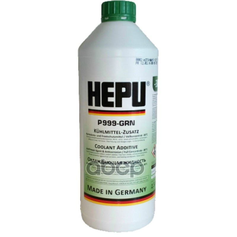 Антифриз HEPU Coolant G11 концентрат зеленый 1,5 л P999-GRN Hepu арт. P999-GRN