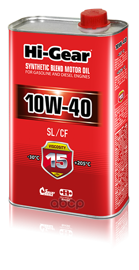 Hi-Gear Масло моторное п/синтет. 10W-40 SL/CF 1л