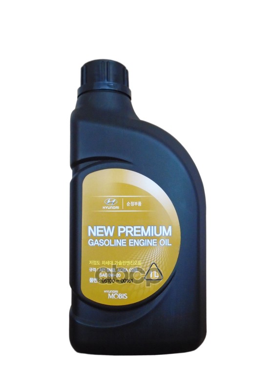 Hyundai-KIA Синтетическое моторное масло MOBIS New Premium Gasoline Engine Oil 0W-20, 1 л 05100-00161