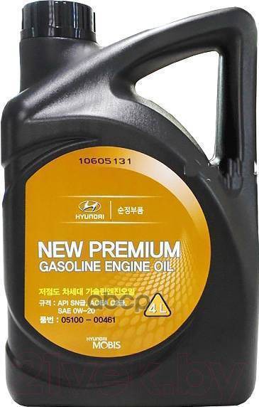 Hyundai-KIA Масло моторное синтетическое HYUNDAI/KIA Premium Gasoline 0W-20 05100-00461