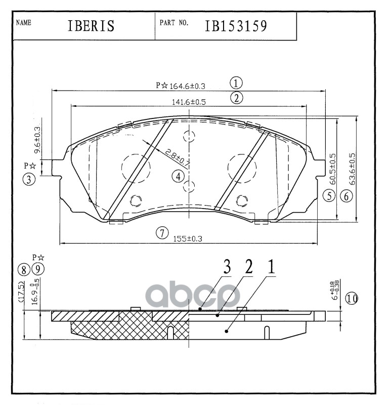 Колодки Тормозные Дисковые Передние, Комплект IBERIS арт. IB153159