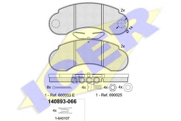 Колодки торм.дисковые MB (W631)  MB II (W661) фургон 11.1999-05.2005 Icer арт. 140893