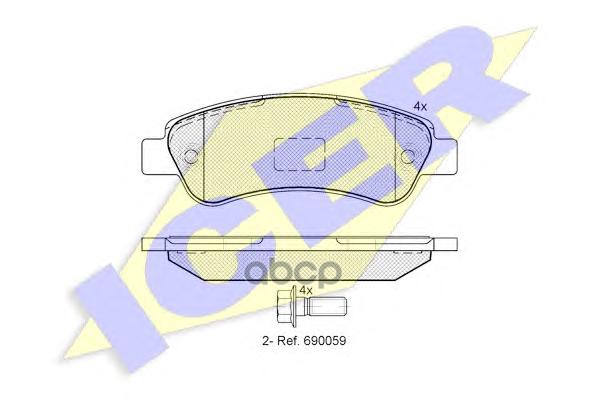 Колодки торм диск. задн. Jumper 2.2 HDi 100  2.2 HDi 120 Icer арт. 141804