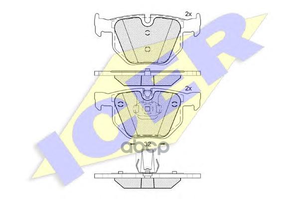 Колодки торм диск. задн. BMW X5 3.0d Icer арт. 181685-202