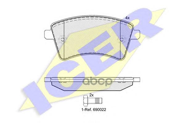 Колодки Торм Диск Пер. Kangoo 08- Icer арт. 181854