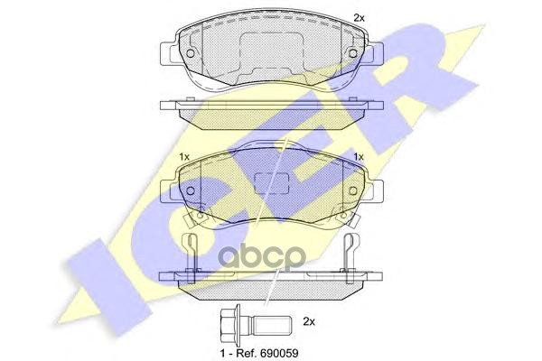 Колодки торм. дисков. Honda CR-V 2.0  2.4  2.2D Icer арт. 181887