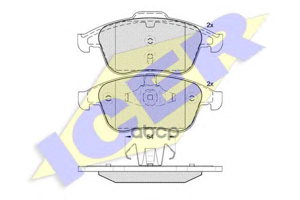 Колодки Торм. Диск. Пер. Megane 08- Icer арт. 181918