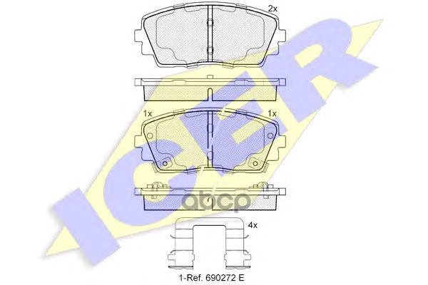 Колодки торм.диск. Picanto 1.0  1.0 Bi-Fuel  1.2 (11-) Icer арт. 182034