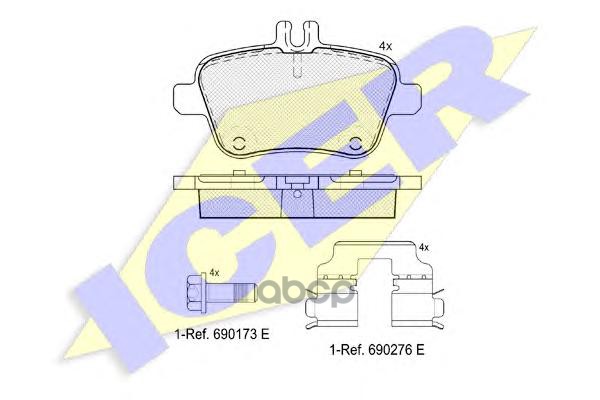 Колодки торм.диск. SLK (R172) 200  250  350 (11-) Icer арт. 182039