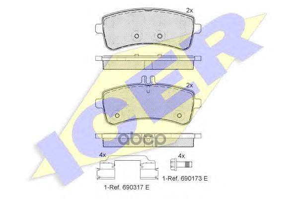 Колодки торм.дисковые MB w205  w222 Icer арт. 182145