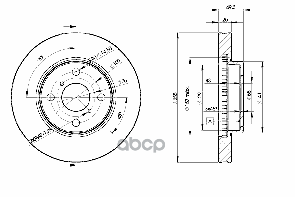 Диск Тормозной Передний Toyota Corolla Icer 78Bd2100-2 Icer арт. 78BD2100-2