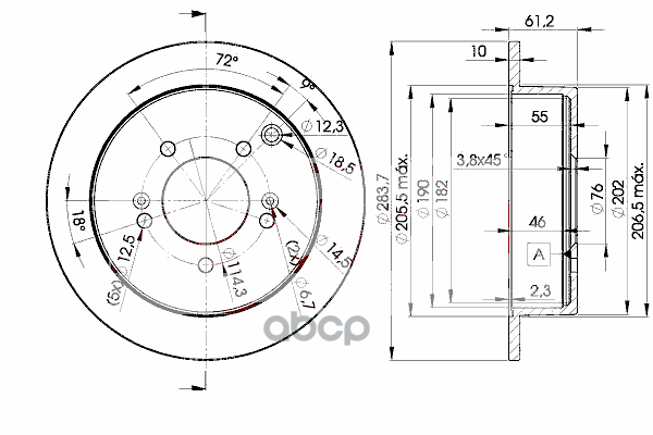 Р”РёСЃРє С‚РѕСЂРј. Р·Р°РґРЅРёР№ Santa Fe  Trajet Icer арт. 78bd2907